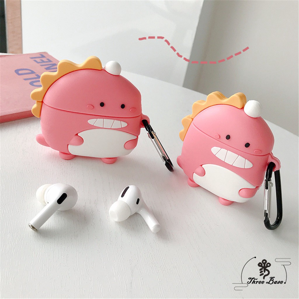 Vỏ bảo vệ hộp sạc tai nghe Airpods Pro họa tiết hoạt hình khủng long dễ thương nhỏ gọn chống sốc