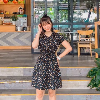[HÌNH THẬT] ĐẦM NẸP NÚT THUN NHÚN EO