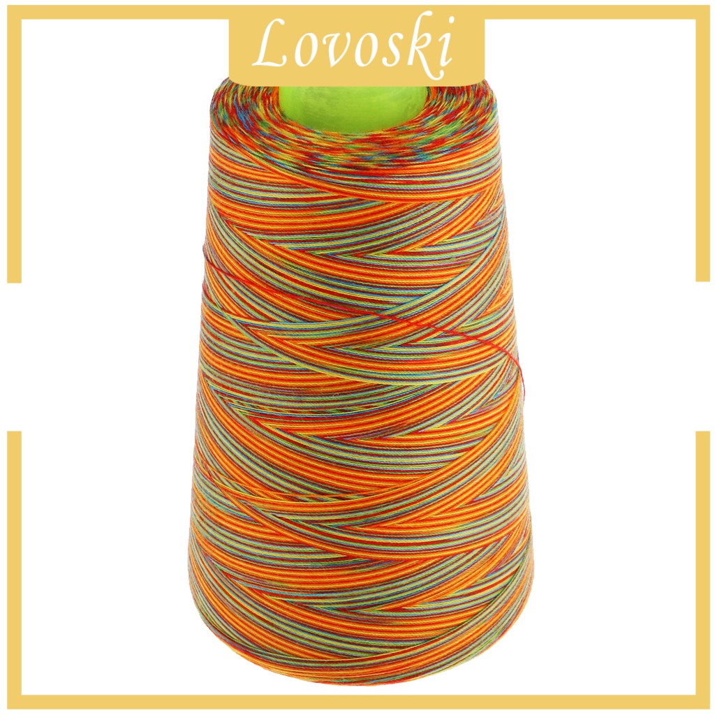 1 Cuộn Chỉ Polyester 40S / 2 Màu Sắc Cầu Vồng Dành Cho Máy May