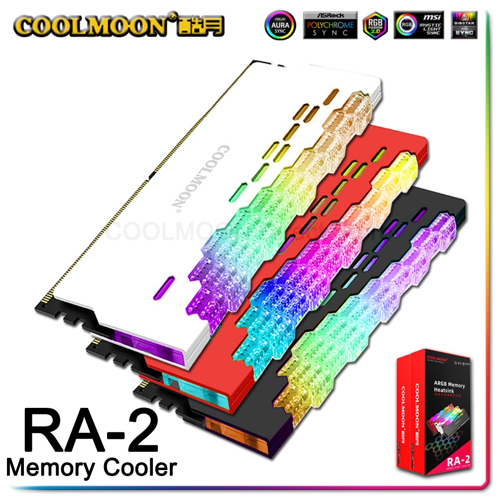 Coolmoon Dragon Armor AURA Set 2 Thiết Bị Tản Nhiệt Vỏ Hợp Kim Nhôm Đồng Bộ Tản Nhiệt MOD 2 Cái A-RGB RAM Armor Rainbow