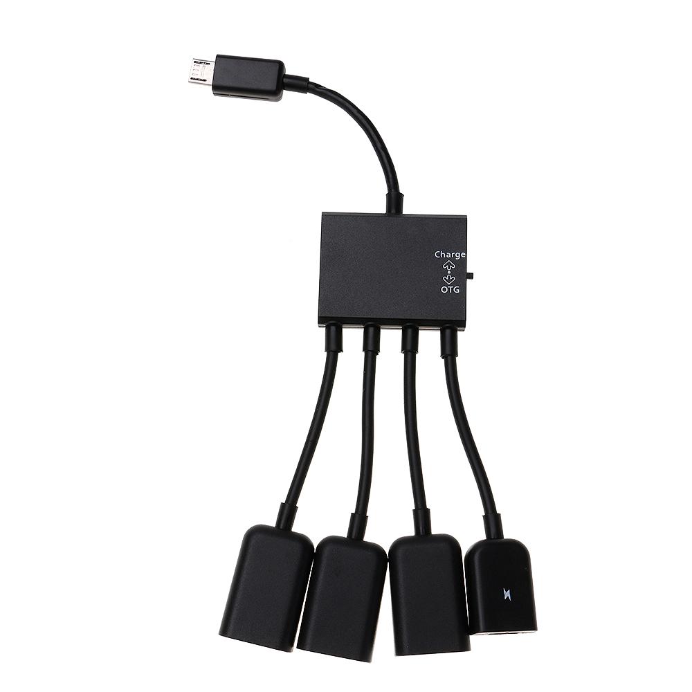 Adapter Micro USB sang 3 cổng USB 2.0 với 1 cổng sạc Micro USB OTG