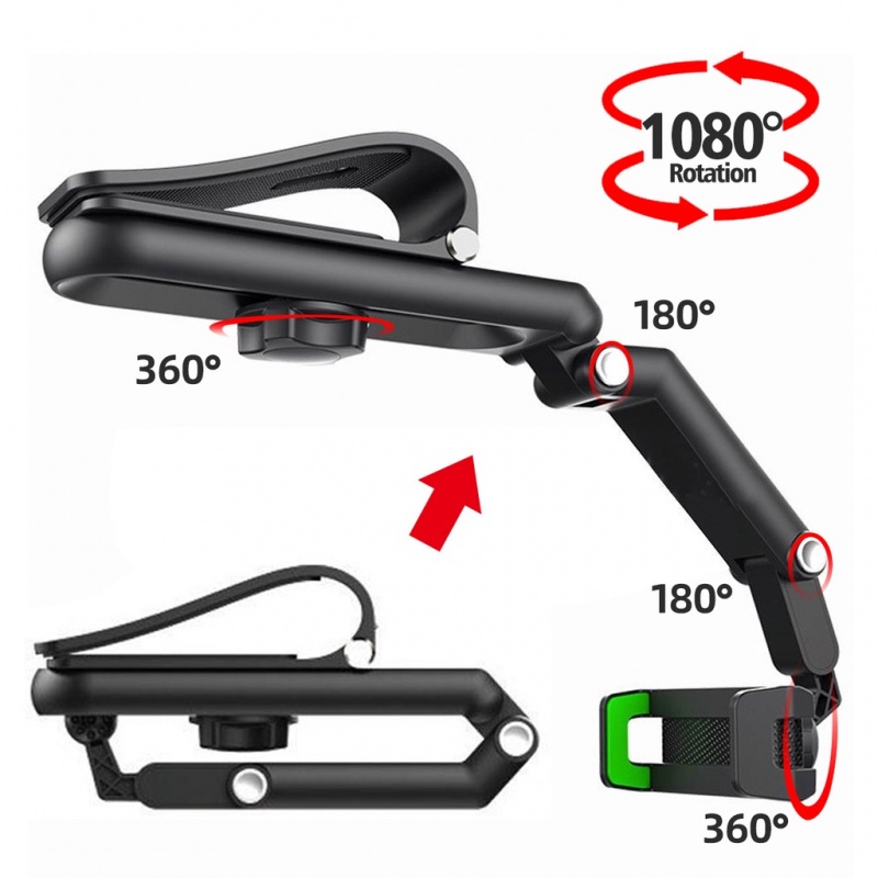 Giá đỡ điện thoại Ankndo gắn tấm che nắng/gương chiếu hậu 1080° nâng cấp cho xe hơi