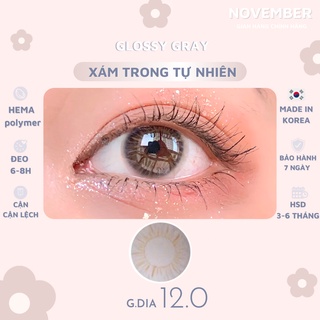 Kính áp tròng Glossy Moon Gray màu xám trong trẻo nhẹ nhàng