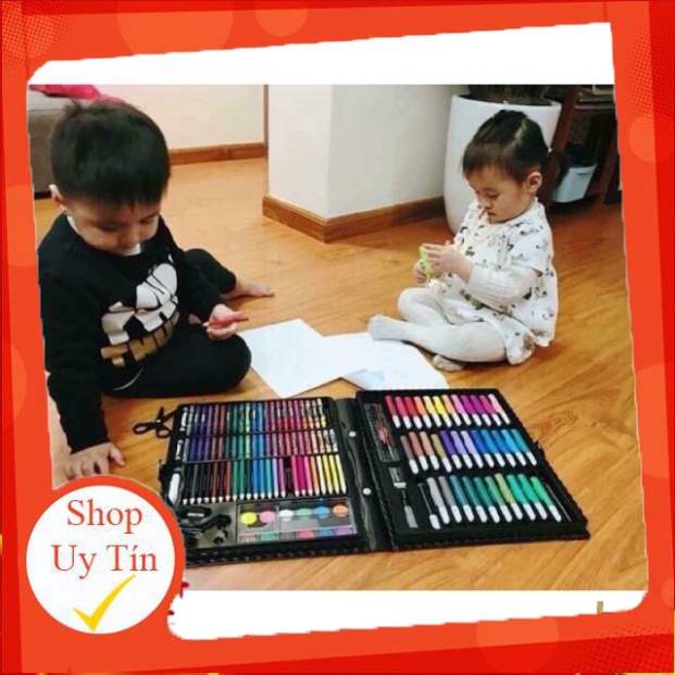Bộ tô màu 150 chi tiết, Đồ dùng học tập gồm bút màu và dụng cụ tô vẽ cho bé 5.0