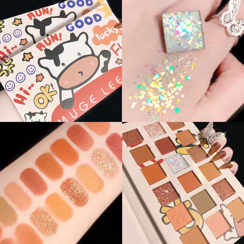 Bảng phấn mắt 30 ô màu MUGE LEEN Rock Candy xinh xắn hot trend bò sữa vịt trắng vịt vàng gấu tông MUGE01 MUGE07