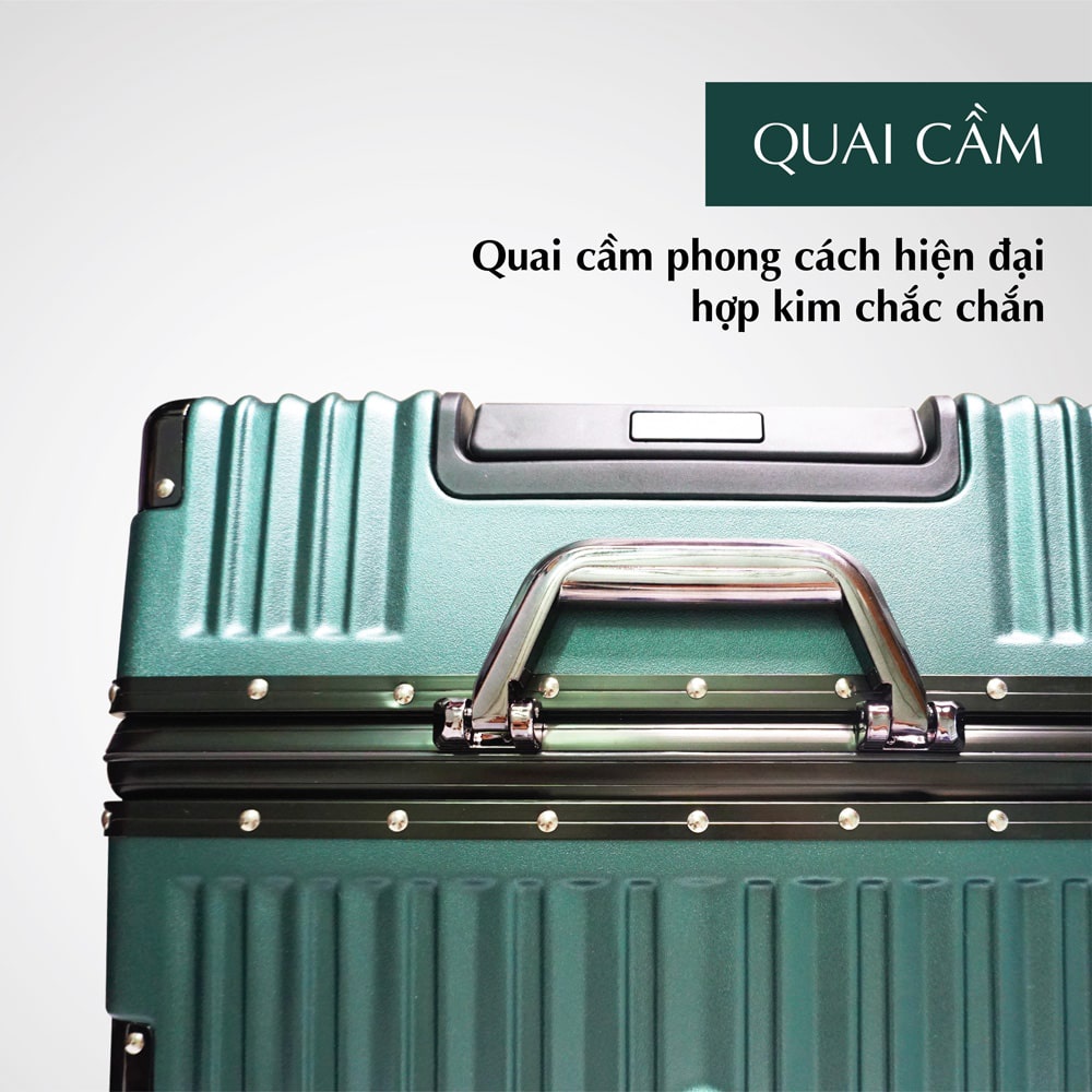 Vali khoá sập KN036 size 20/24 màu đỏ - Vali khóa khung cao cấp, bảo hành 5 năm