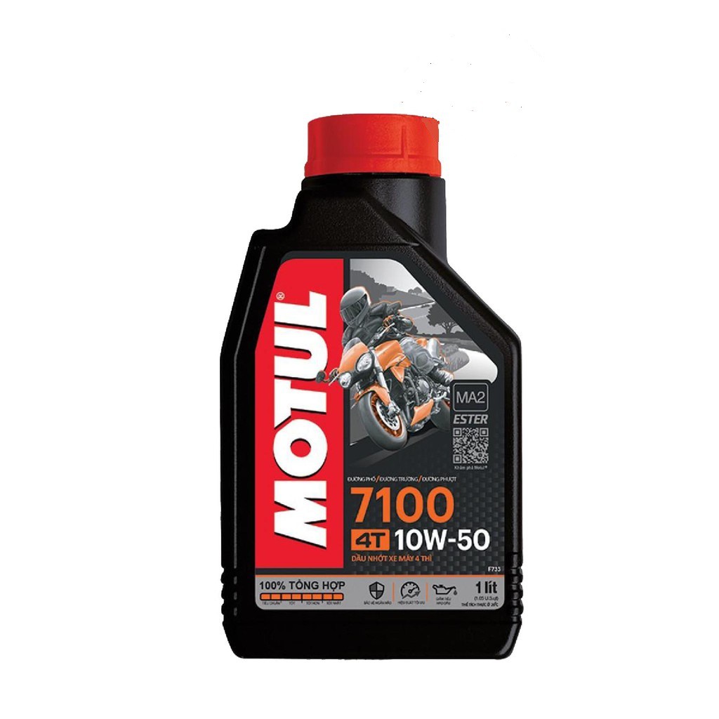 Dầu nhớt MOTUL 7100 10W50 1L 4T (100% tổng hợp cao cấp) MA2 SN chính hãng giá tốt - chạy 3000km thích hợp đi tour