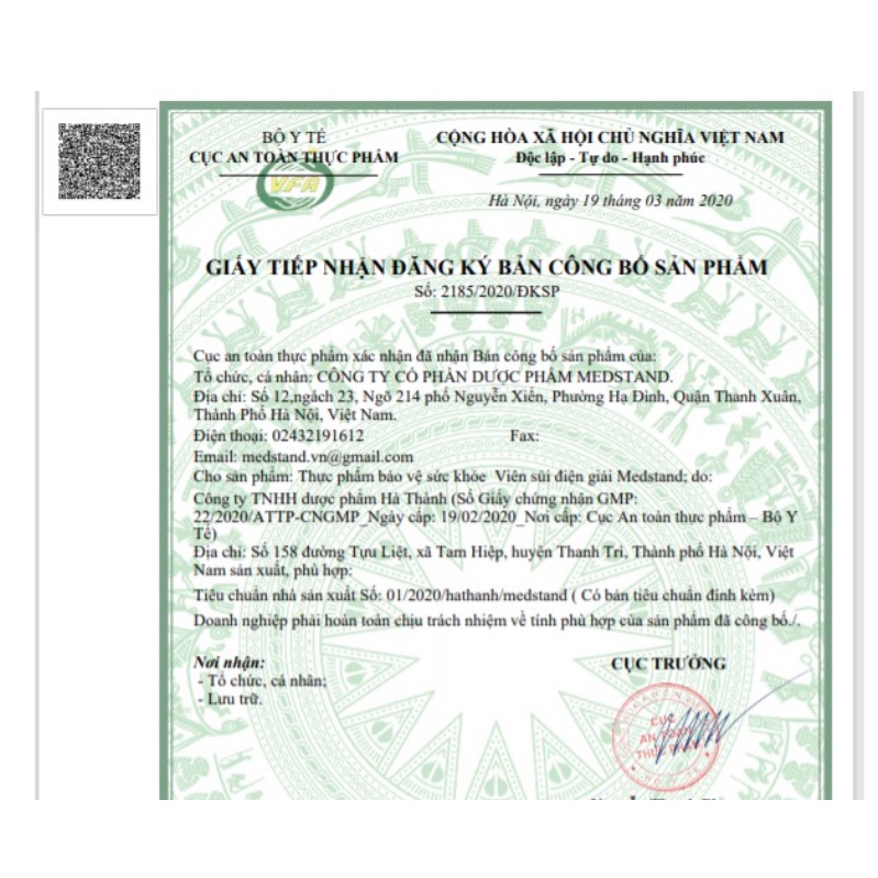 Viên sủi bù nước và chất điện giải Medstand - dùng sau khi chơi thể thao, mất nước