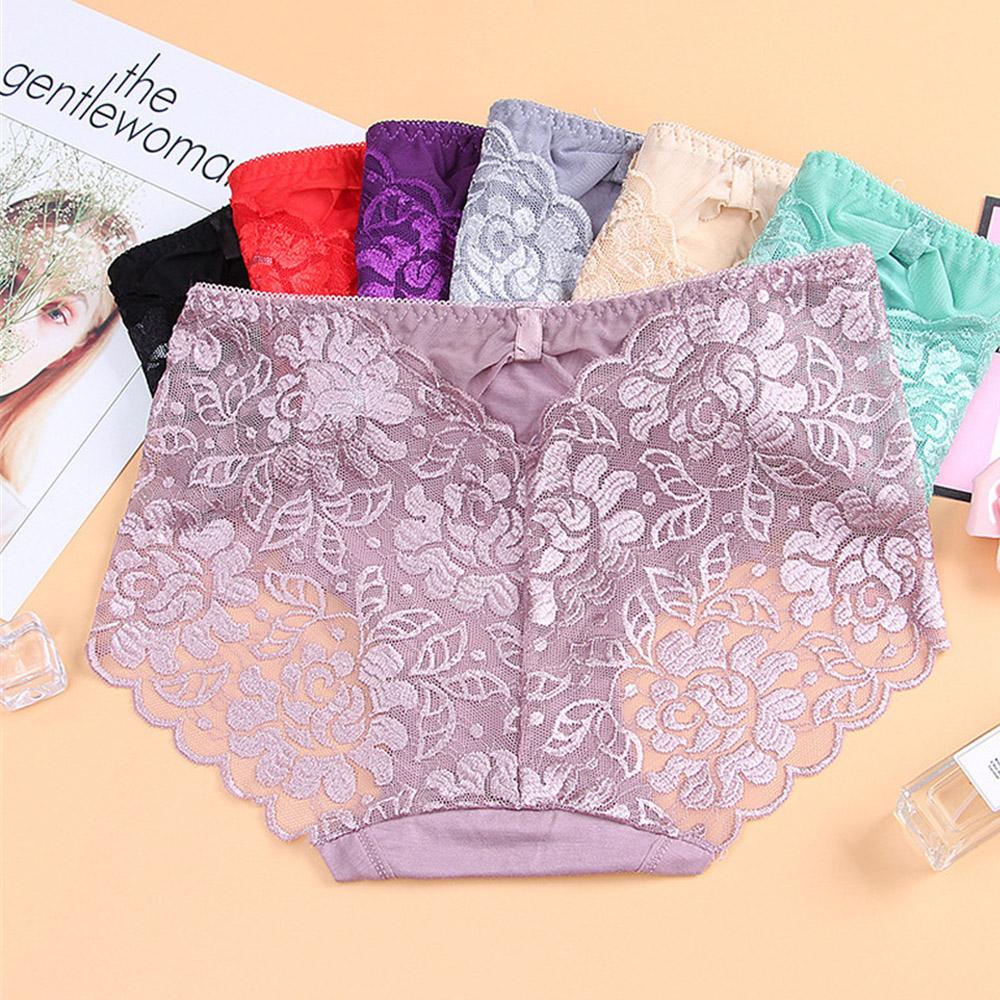 Quần Lót Plus Size Phối Ren Thoáng Khí Cho Nữ