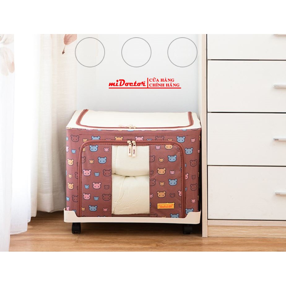 Bàn đỡ gắn bánh xe di động chưa hộp đựng đồ, túi đựng chăn màn khung sắt - chính hãng miDoctor