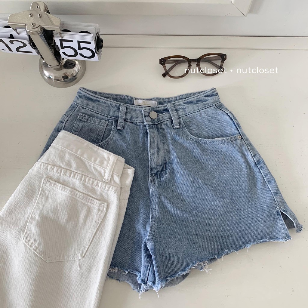 Quần short jeans xẻ bên _ Q0052
