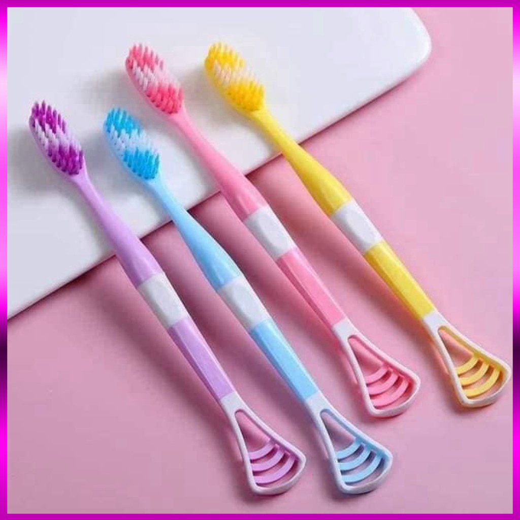 Hộp 8 bàn chải đánh răng kèm tơ lưỡi ( giao màu ngẫu nhiên )