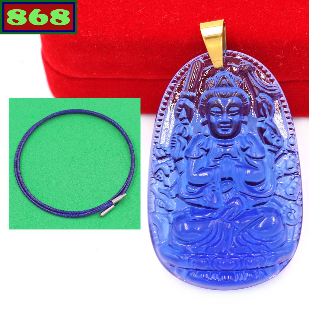 Mặt Phật Thiên thủ thiên nhãn xanh dương 3.6 cm MFLXDBV7