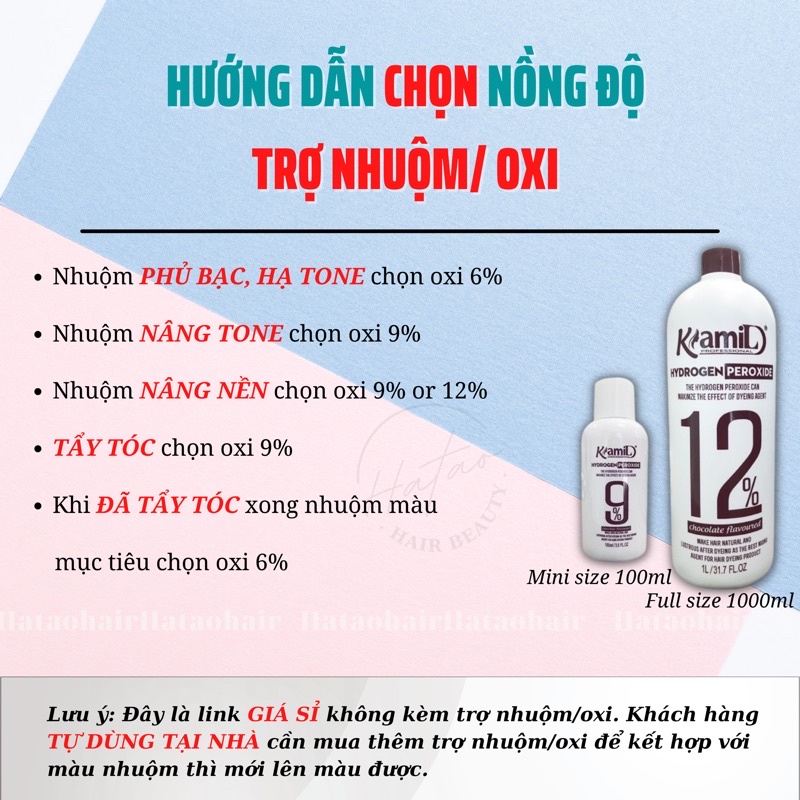 Thuốc nhuộm tóc Kami cân bằng, phủ bạc(không kèm trợ nhuộm)