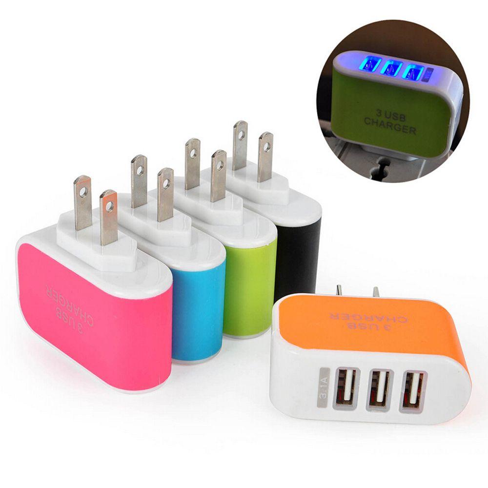 Củ Sạc 3 Cổng USB 3.1A Cho Điện Thoại