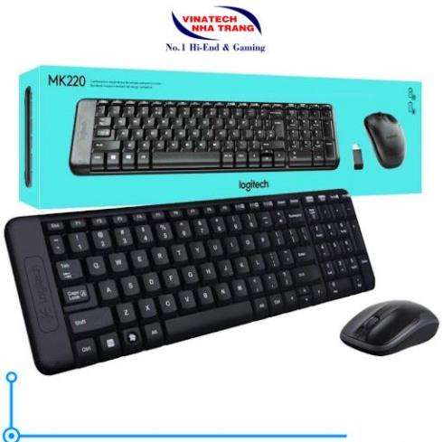 Bộ phím chuột không dây Logitech MK220 - Hàng chính hãng, dùng trong văn phòng, thiết kế đồ họa, tiện lợi dễ sử dụng.