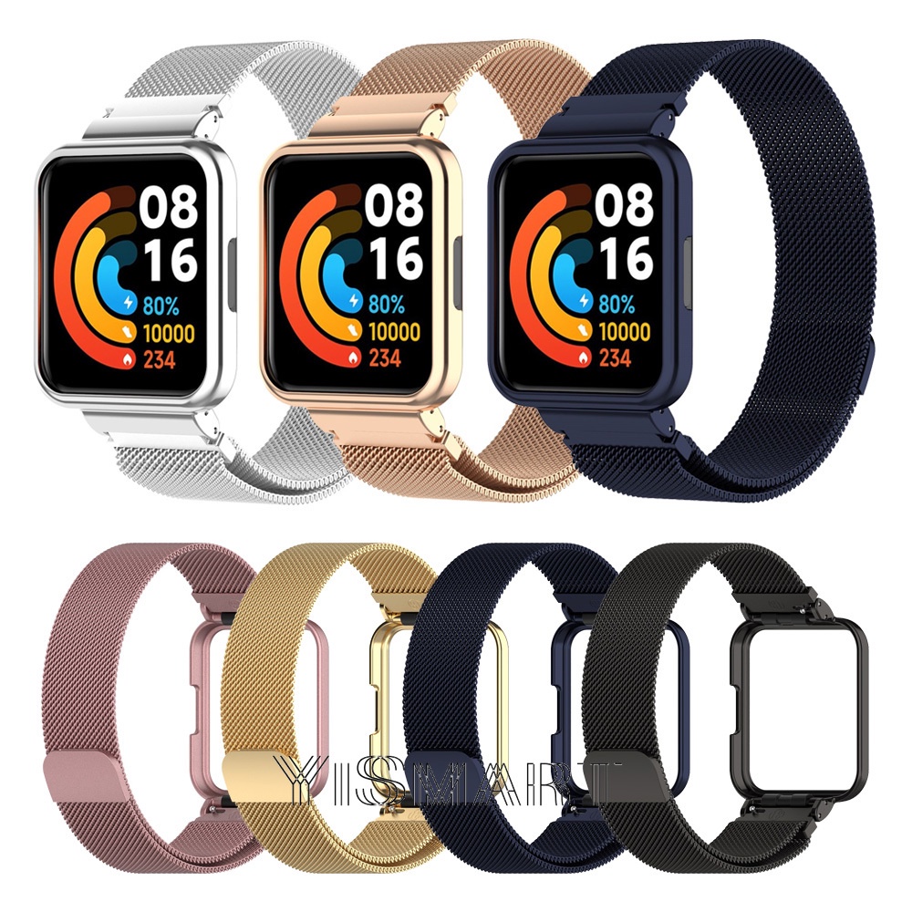 Dây Đeo Inox Cho Đồng Hồ Thông Minh Redmi Watch 2 Lite 2 Trong 1