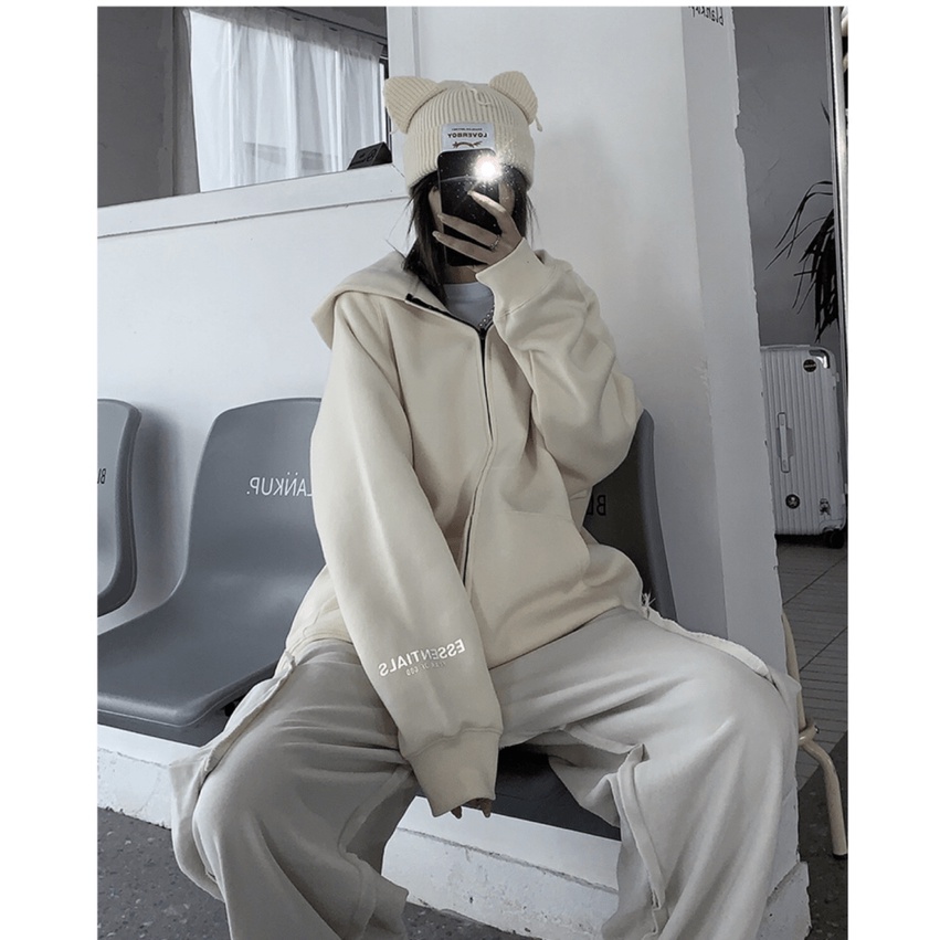 Áo khoác nam nữ fomr rộng Hàn Quốc, áo hoodie  nam nữ form rộng có dây kéo đi học powr | BigBuy360 - bigbuy360.vn