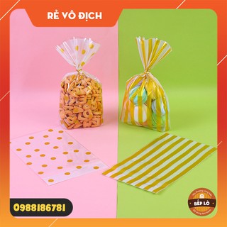 Túi đựng bánh mì, bánh quy, kẹo Nougat / kẹo Hạnh phúc, Panettone kèm dây cột - set 10 túi