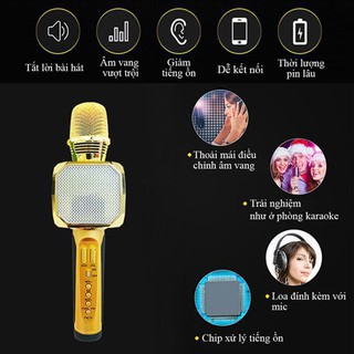 Micro karaoke bluetooth SD-10 Mic hát cầm tay loa không dây mini hát hay đa năng có ghi âm