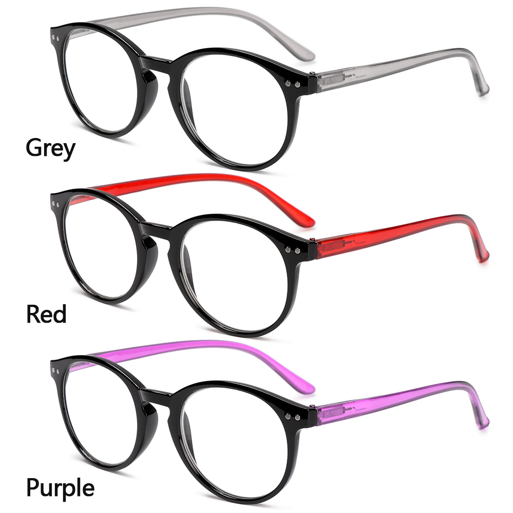 DORAW +1.00~+4.00 Reading Glasses Portable PC Frames Presbyopic Glasses Ultralight High-definition Spring Hinge Unisex Eyeglasses/Multicolor
