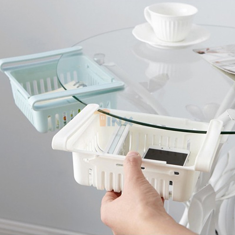 Khay đựng thực phẩm để ngăn tủ lạnh điều chỉnh kích thước - Khay ngăn kéo tủ lạnh treo gấp gọn tiện lợi