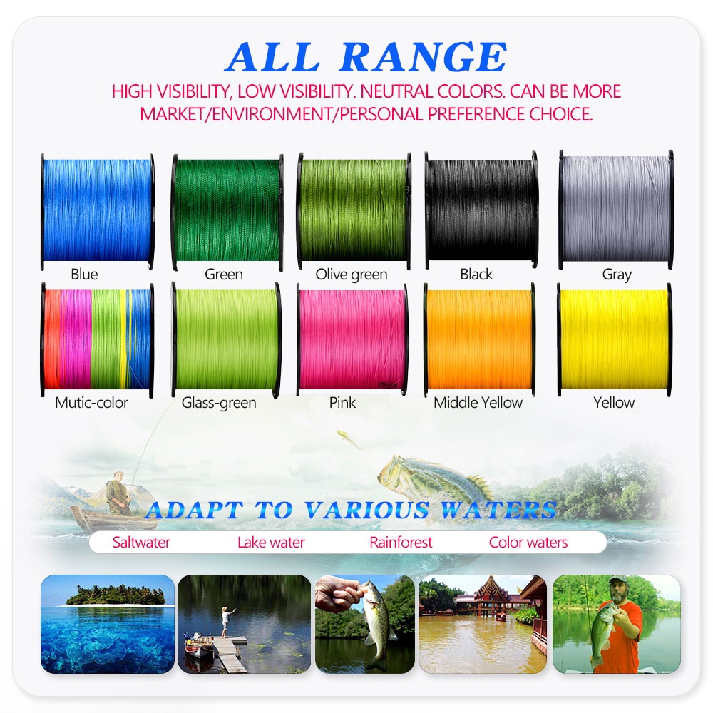 Cuộn Dây Câu Cá PE PROXPE 8 Sợi Bện 300M 500M 200M Chất Lượng Cao