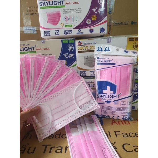 Khẩu trang yte 4 lớp Bíou, SKYLIGHT giấy tờ đầy đủ 50 cái chính hãng | BigBuy360 - bigbuy360.vn