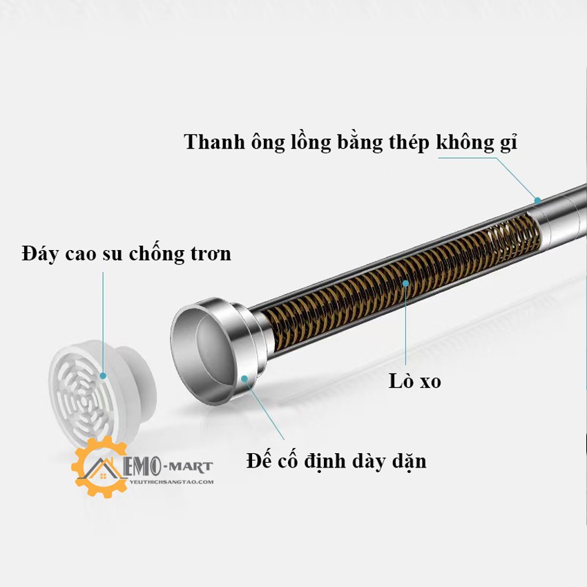 ⚡️ 𝐇𝐚̀𝐧𝐠 𝐗𝐮𝐚̂́𝐭 𝐊𝐡𝐚̂̉𝐮 ⚡️ Thanh Treo Rèm Inox 304 ⚡️ Không cần khoan bắt vít - Dễ dàng lắp đặt