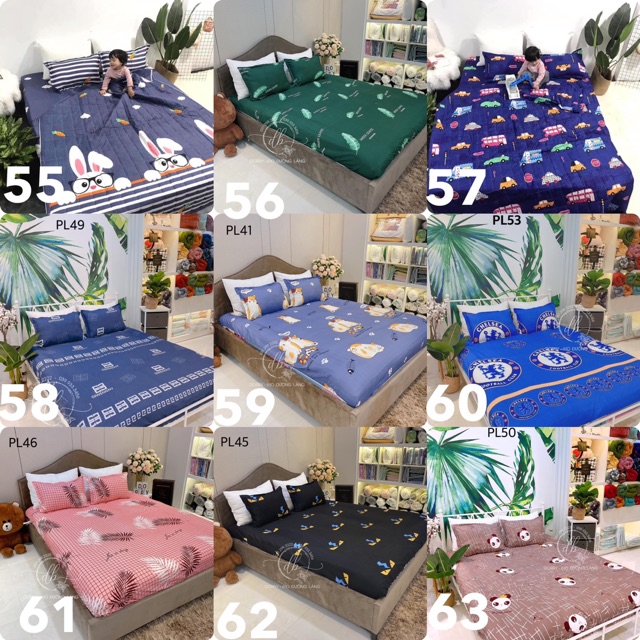 BỘ CHĂN GA GỐI SÉT 4 MÓN GA GỐI POLY COTTONG( được chọn mẫu+ xem hàng) | BigBuy360 - bigbuy360.vn