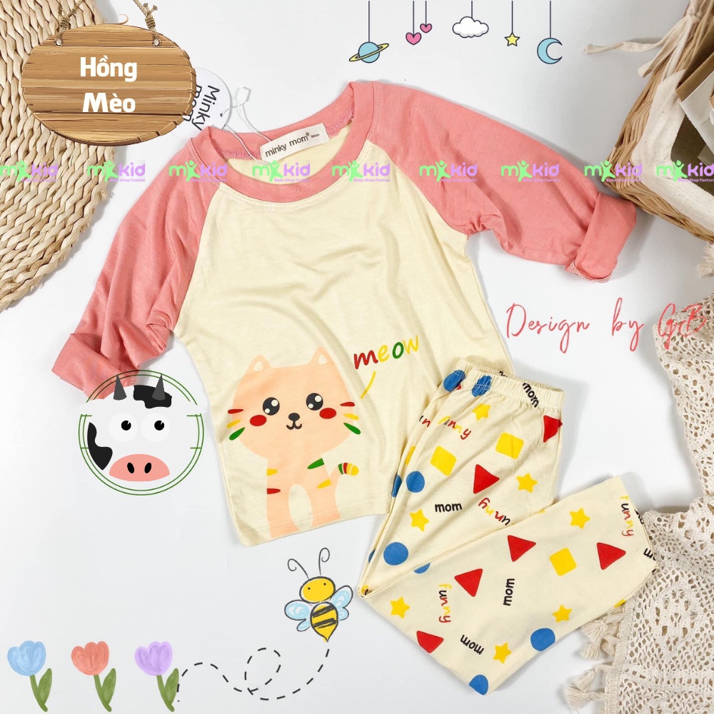 Bộ Thu Đông Dài Tay Cho Bé 6-26KG 💖Bộ Thun Lạnh Dài Tay Cho Bé Trai Bé Gái với họa tiết Trái Cây dễ thương .