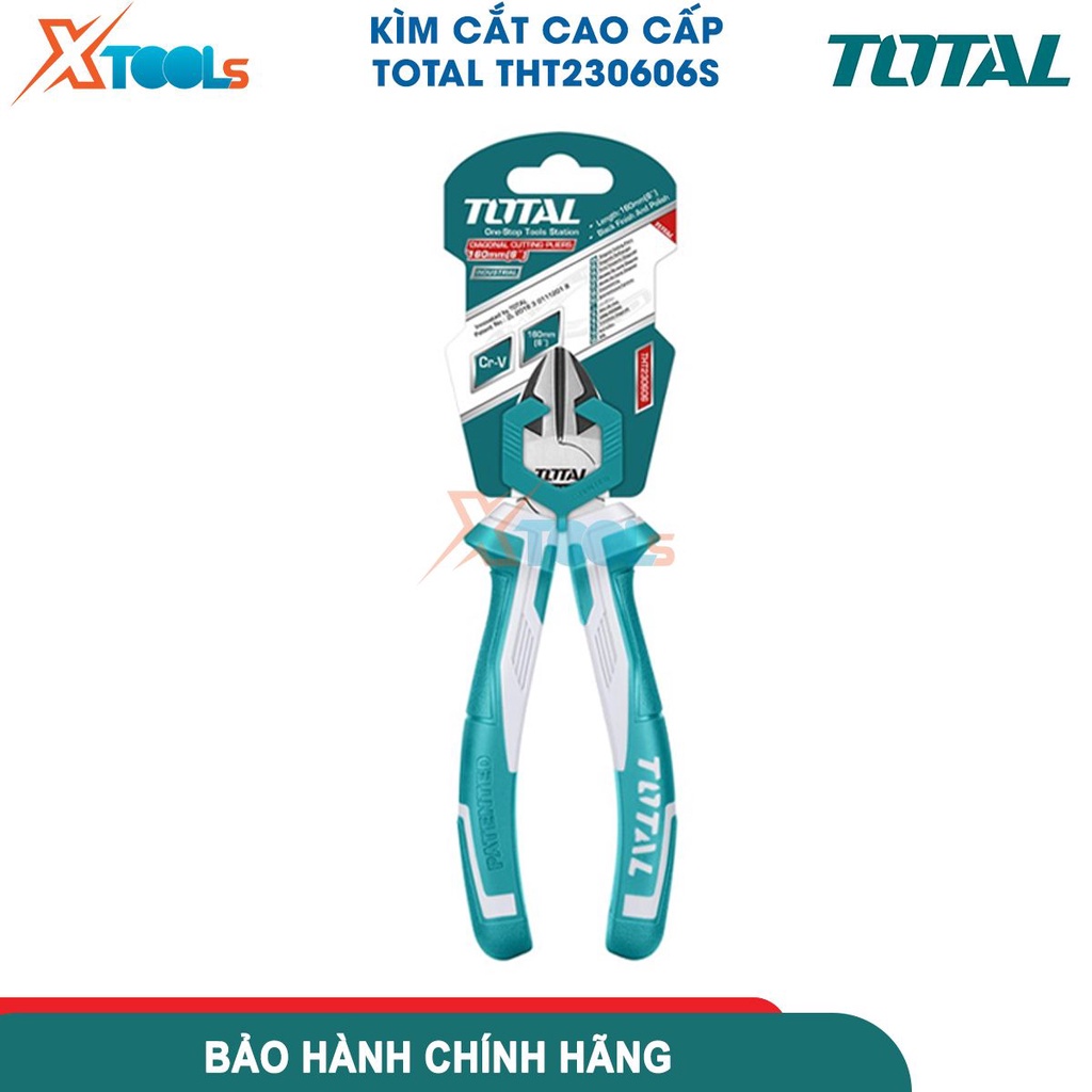 Kềm cắt cao cấp 160mm7&quot;/160mm, kìm cắt dây điện dùng chất liệu Cr-V, làm bóng &amp; đen, phần tay cầm TPR -CHÍNH HÃNG-XTOOLS