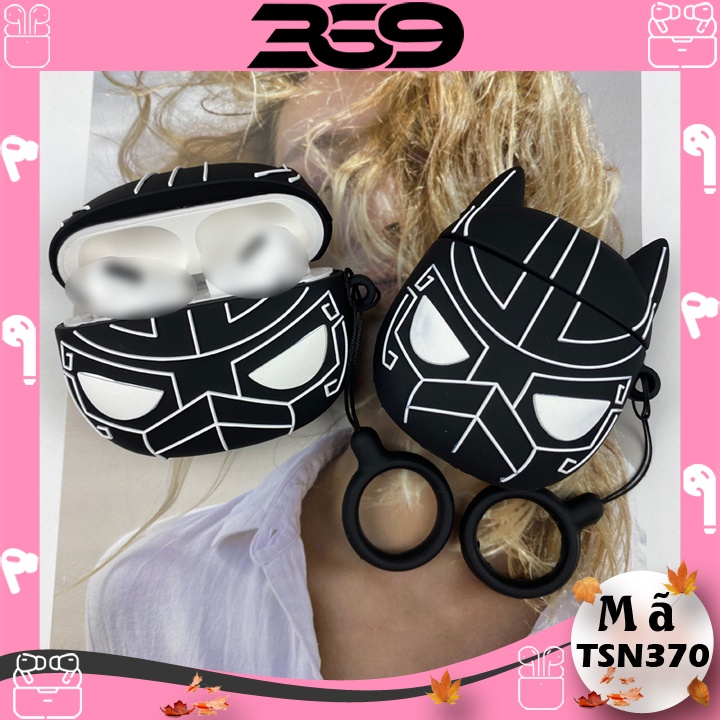[Ảnh và video shop tự quay]Ốp Airpods 1/2/3/Pro Chiến Binh Báo Đen Black Panther, Case Airpods cực c