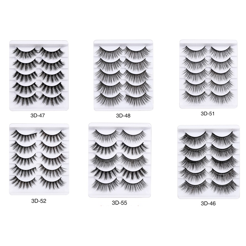 Set 5 Cặp Lông Mi Giả Đa Năng Trang Điểm Mắt Mèo Thân Thiện Với Môi Trường