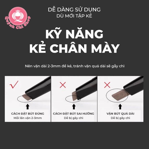 Chì kẻ mày Maycreate 2 đầu - Chống thấm nước, không trôi, màu bền – đa dạng 9 màu