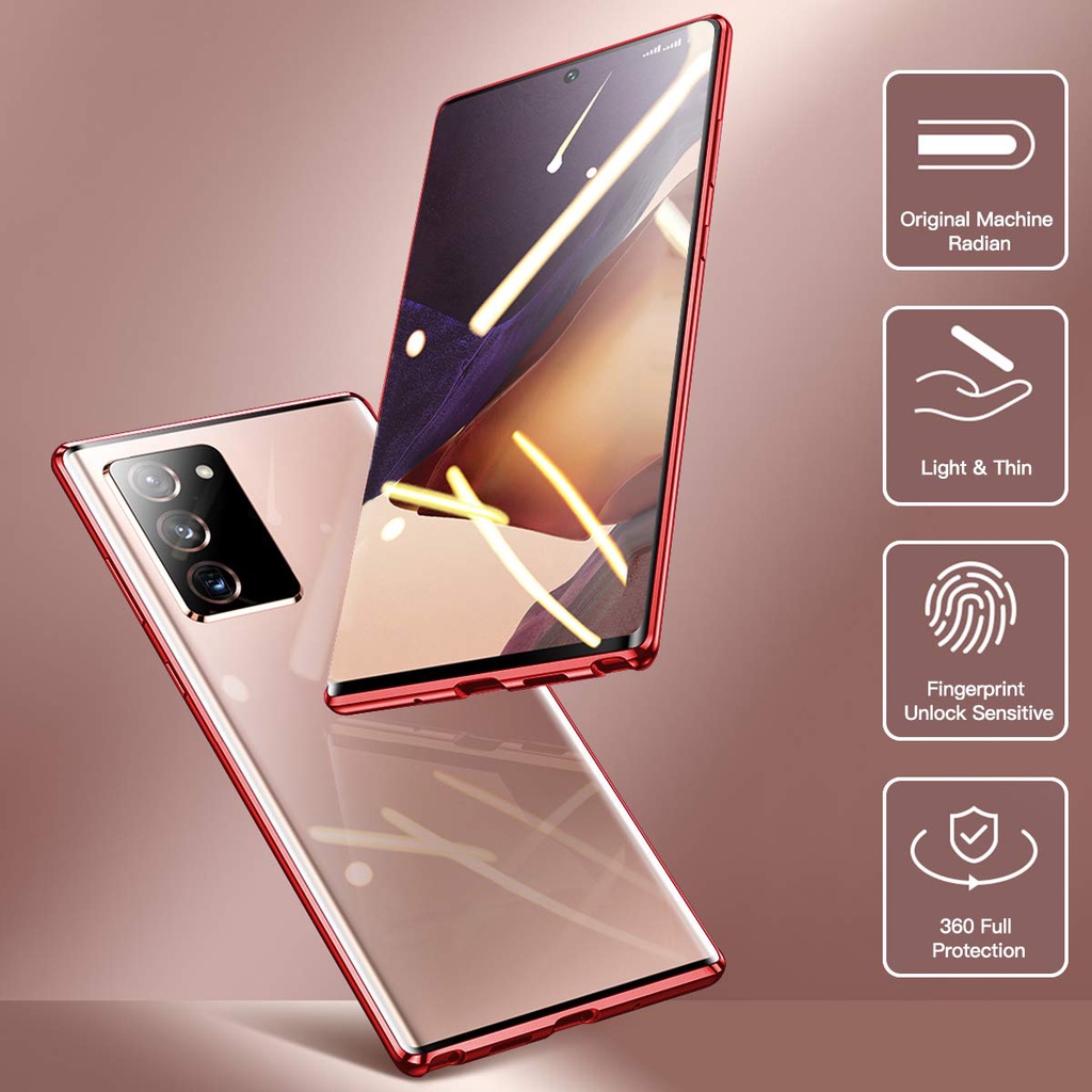 Ốp lưng Samsung Galaxy Note20 Note 20 Ultra Note10 Note 10 Plus Note10 Lite Note9 Note 9 Vỏ điện thoại lật từ tính Vỏ bảo vệ kính cường lực hai mặt