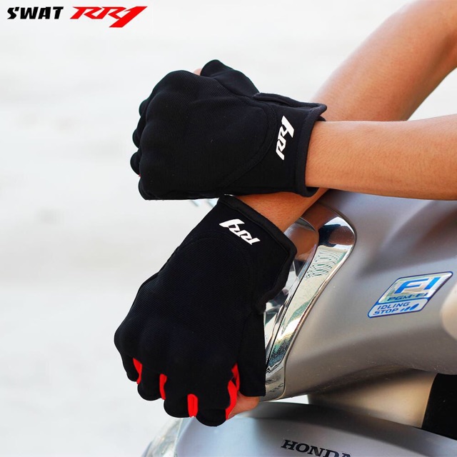 Găng tay xe máy cao cấp có gù bảo vệ SWAT RR1 hở ngón nam nữ xe đạp phượt chống nắng cao cấp thời trang mẫu mới