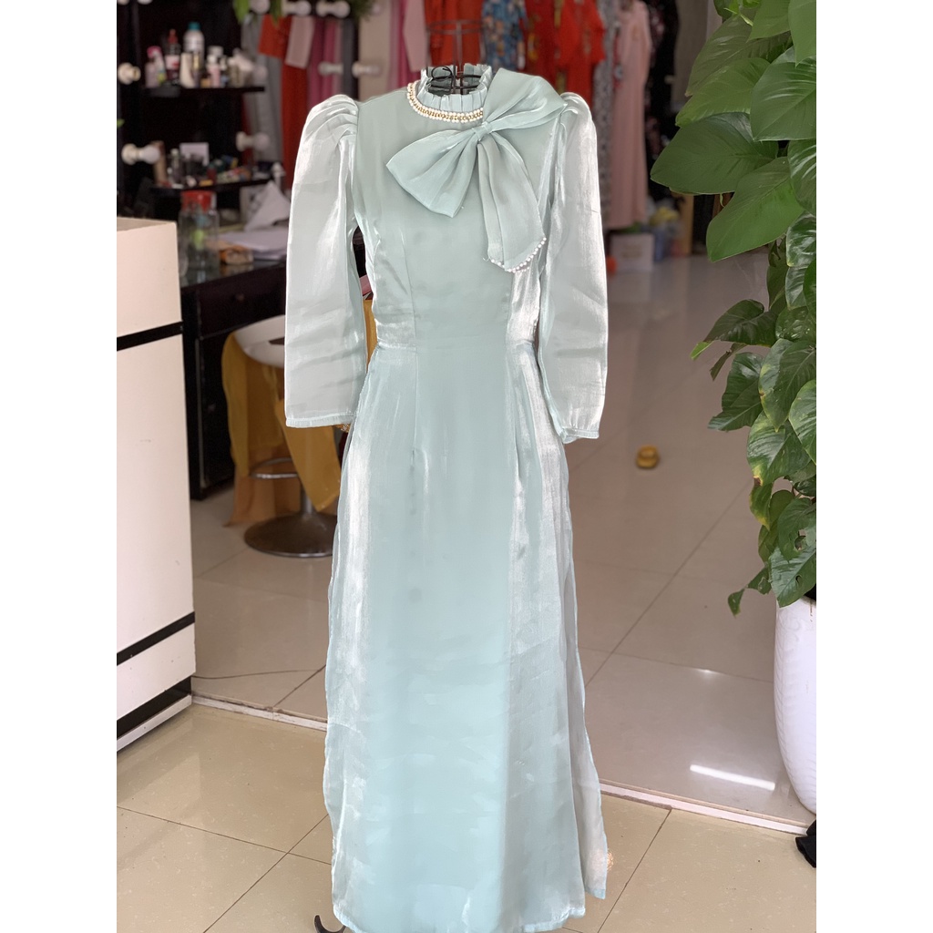 ÁO DÀI VOAN TƠ SỐNG 4 TÀ CÓ QUÀN