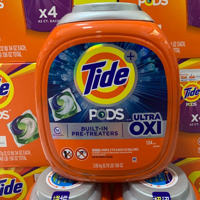 VIÊN GIẶT TIDE PODS WITH DOWNY 4IN1 MỸ 104 VIÊN