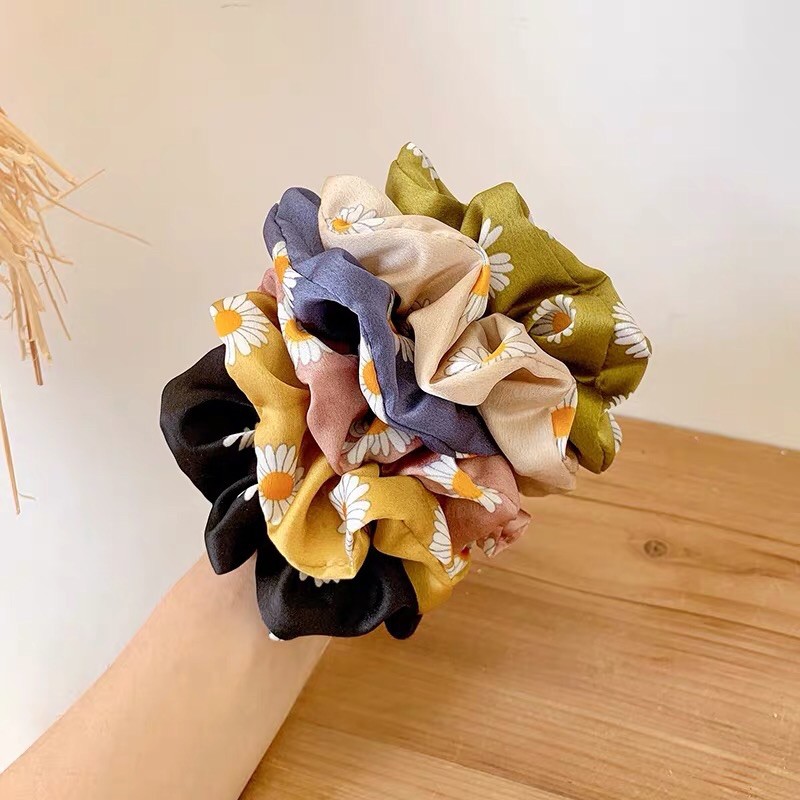 Cột tóc scrunchies dễ thương hình hoa cúc