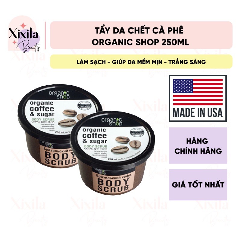 Tẩy Tế Bào Chết Body Organic Shop Coffee & Sugar Body Scrub 250ml