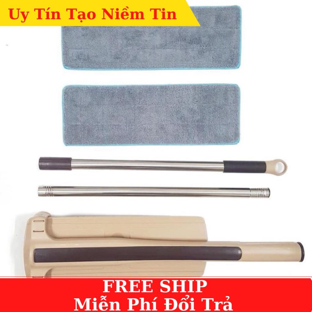 Chổi lau nhà tự vắt thông minh spin tặng 1 bông lau [ tổng 2 bông lau ]