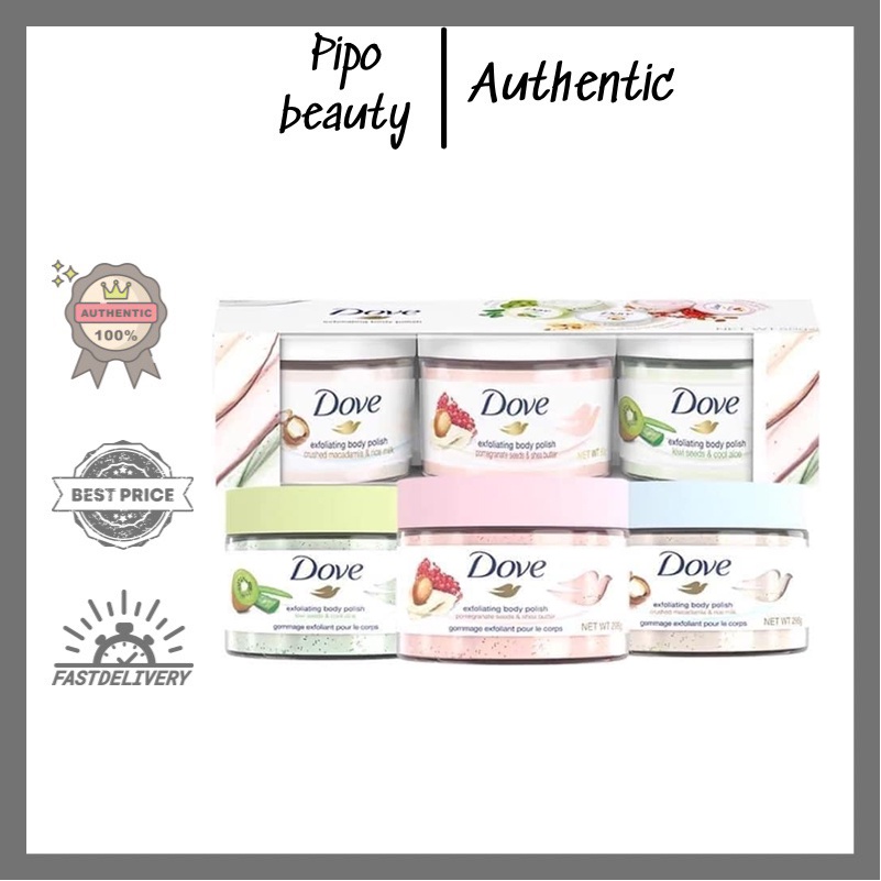 Tẩy Da Chết Body Dove Bản Mini 3 hũ 50 Gram