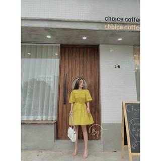 Đầm nhún xinh kèm dây eo🤍