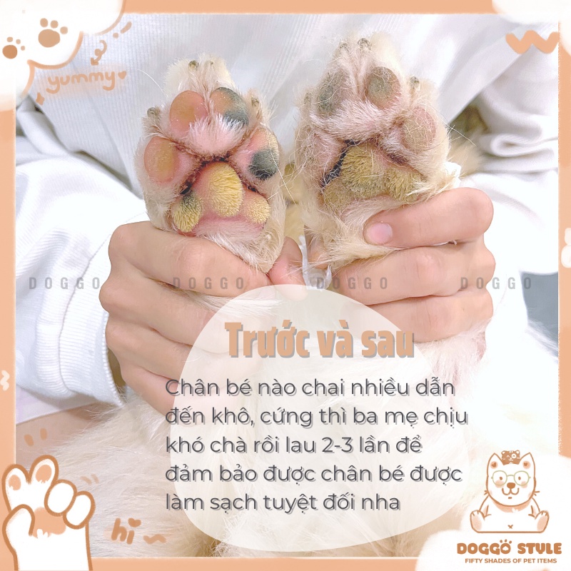 Bọt rửa chân chó mèo, làm sạch kẽ chân cho chó và mèo không cần rửa lại với nước 150Ml DORRIKEY kèm bàn chải