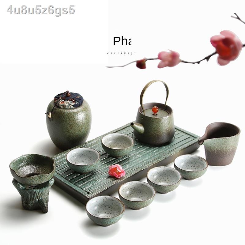 ✗Bộ ấm trà Kung Fu gốm sứ cổ điển Nhật Bản bộ nhỏ khay trà gia đình tách trà ấm trà văn phòng phòng khách pha trà