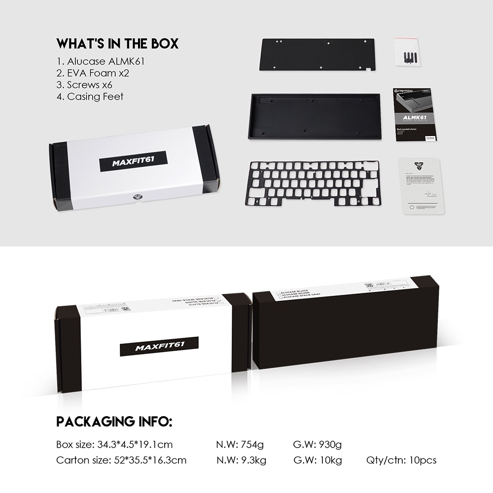 Case nhôm bàn phím máy tính 60% FANTECH ALMK61 - Hàng phân phối chính hãng