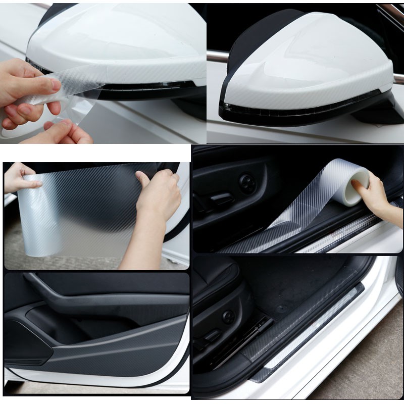 Nhãn dán sợi carbon dán chống xước bảo vệ chống trầy xước và va chạm cho cửa xe hơi