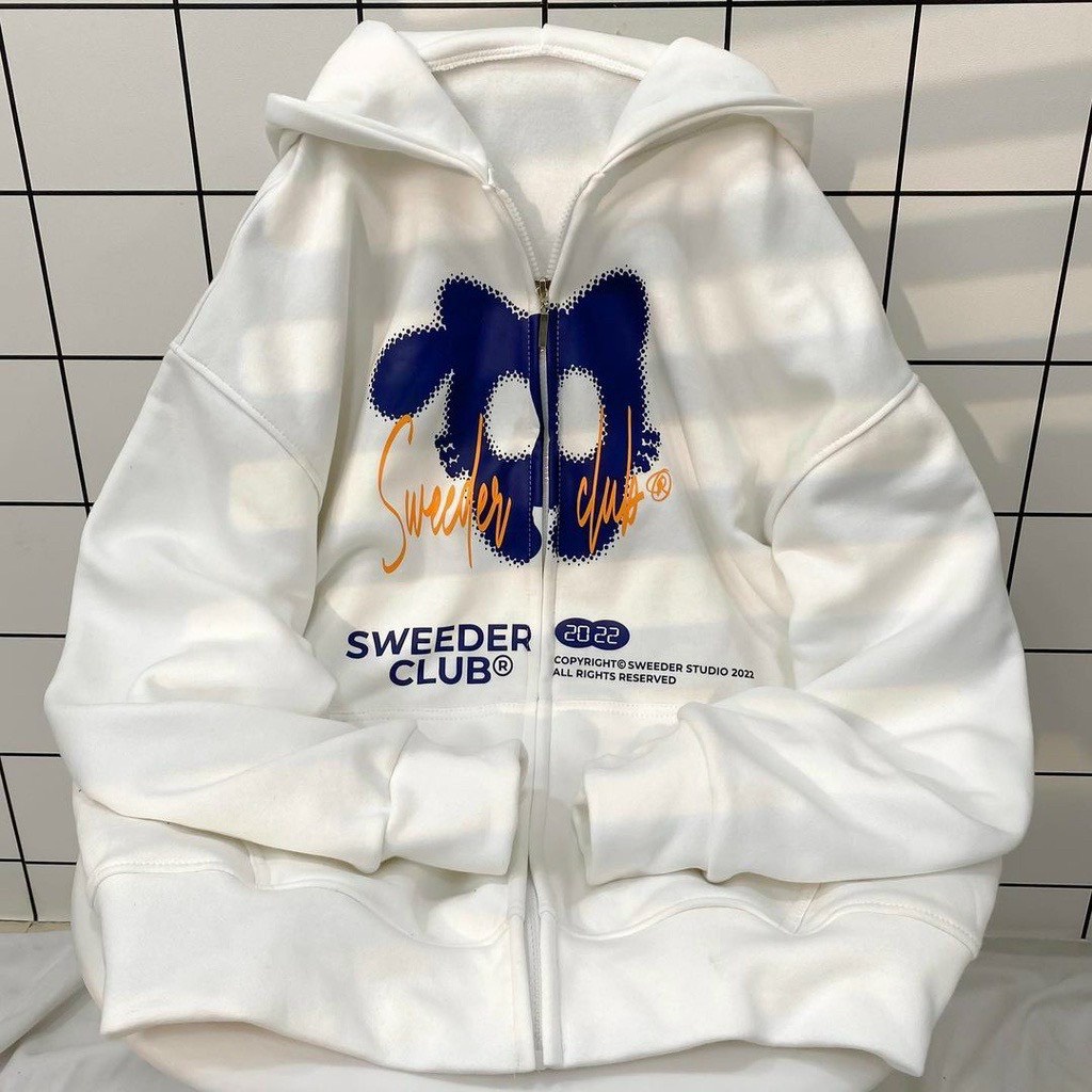 Áo Khoác Hoodie Zip Unisex In Hình Sweeder Club Vải Nỉ Bông Mềm Mịn Ulzzang Cute Cá Tính Hot Trend Mới