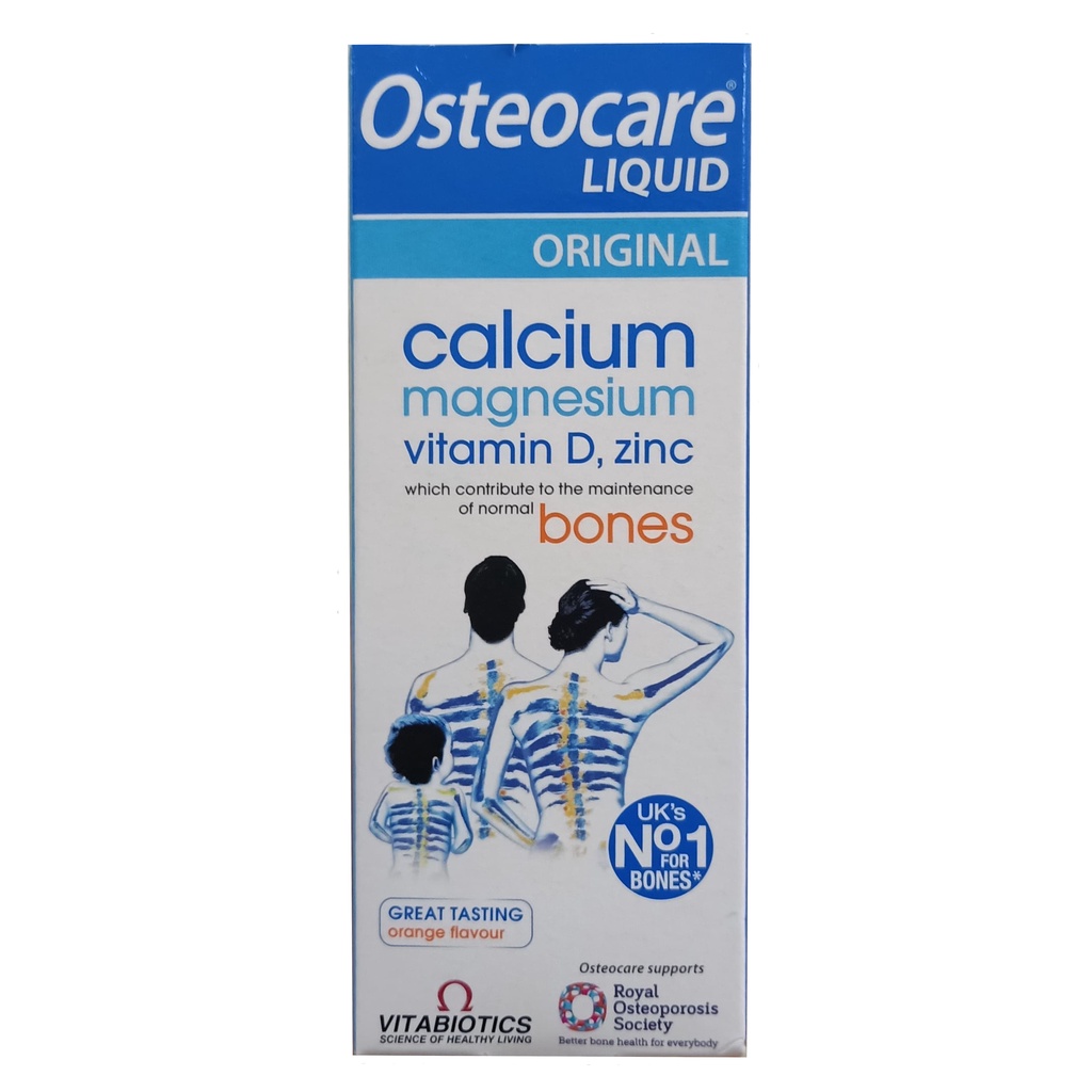 Canxi nước Osteocare Original Liquid, Anh (200ml) bổ sung canxi và d3 cho bé 3 tuổi đến 10 tuổi, người lớn và bà bầu